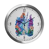 IMAGE OF Modern Wall Clock Unicorn in Flowers