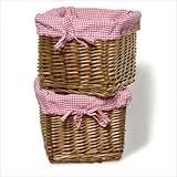 Burlington Baby Small Willow Basket Set in Honey with Red Gingham Liner 215 ....