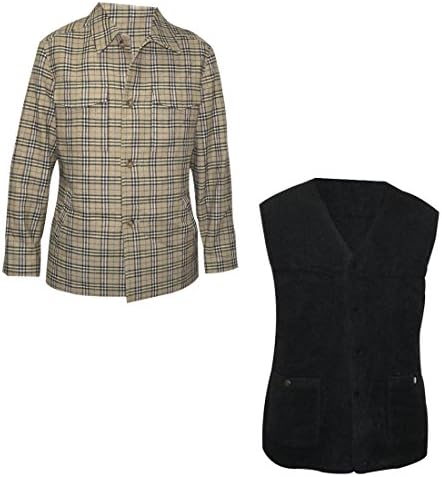 Mens Camax Button Down Jacket w/ Removable Inner Vest Lining (Size:L)