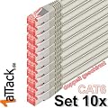 1aTTack CAT6 SSTP doppelt geschirmt Netzwerk Patch Kabel mit 2 x RJ45 Stecker Set (10 St�ck) 0,5m grau