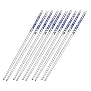 Sourcingmap Baguette Chinoise Biseaut&eacute; Acier Inox Argent&eacute;