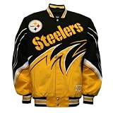 NFL Men's Pittsburgh Steelers Slash Jacket (Black/Gold, Medium)
