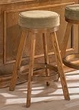 29"H Bar Stool Tan Fabric Oak Finish