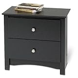 Prepac Black 2-drawer Nightstand