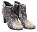 Michal Negrin Boots Made of Solid Combo Uppers and Printed Leather, Decorated with Ankle Cuff and Jewelry on Side - Size 7.5 - Available to Ship NOW