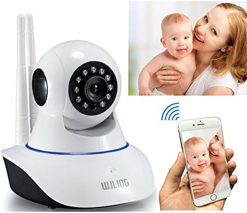 WJLING HD 720P Wireless IP Camera, Indoor IR Night Vision, Wifi P2P IP Network, Motion Detection Alarm, Security Camera, Baby Monitor, 2-way Intercom, Micro SD Recording, Watch from anywhere (White)