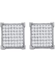 10KT White Gold 0.33 CTW Diamond Micro Pave Earrings