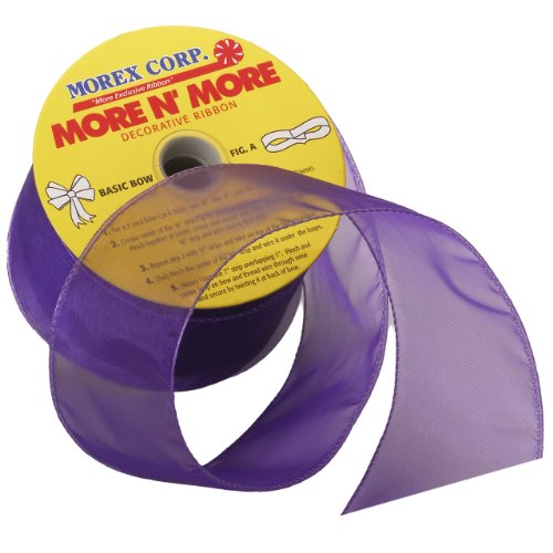 Morex Ribbon Wired 2-1/2-Inch Chiffon Ribbon with 20-Yard Spool, Purple