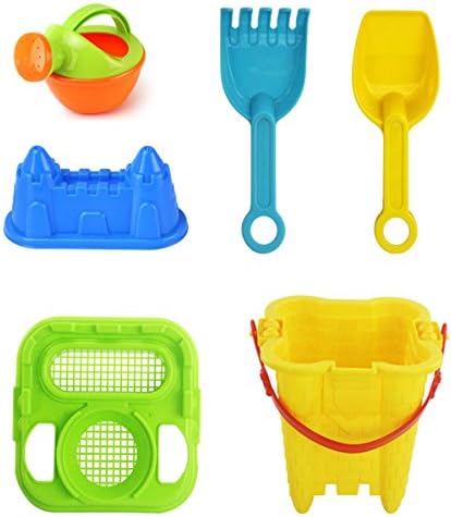 LOVEHOS Beach Bucket Sand Castle Play Set Sandbox Toys 6 Piece