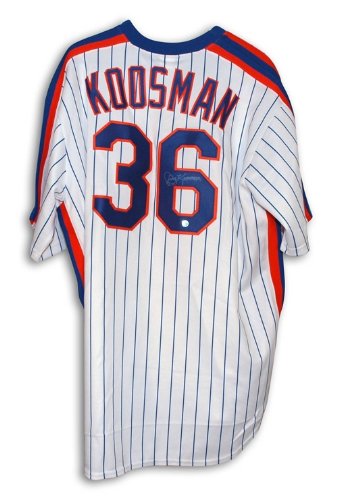 Jerry Koosman Autographed/Hand Signed New York Mets White Pinstripe Majestic Throwback Jersey