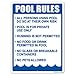 VictoryStore Yard Sign Outdoor Lawn Decorations: Pool Rules Aluminum Sign, Size 18 inch X 24 inch