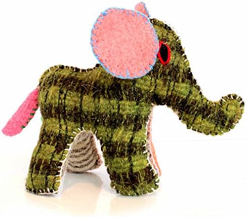 Twoolies Plush Colorful Natural Wool Elephant Medium 6" Tall