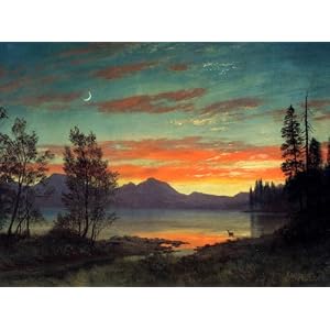 TWILIGHT LAKE TAHOE CALIFORNIA 1873 BY ALBERT BIERSTADT FINE PRINT REPRO