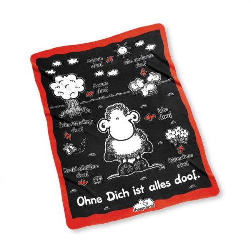 sheepworld Decke Ohne Dich ist alles doof Fleecedecke Wohndecke NEU