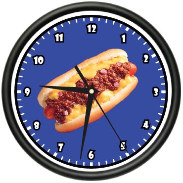 HOT DOG ~Wall Clock~ diner hotdog cart vendor stand art