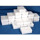 25 White Swirl Cotton Boxes Charm Jewelry Gift Displays 3.25