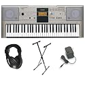 Yamaha YPT320 61 Key Personal Keyboard with AC Adapter, Deluxe Keyboard Stand and Professional Headphones