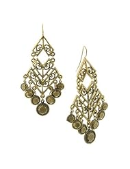 T.R.U Matte Gold Chandelier Chevron Earrings Gold Plated