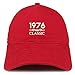 Trendy Apparel Shop Classic 1976 Embroidered Retro Soft Cotton Baseball Cap - Red