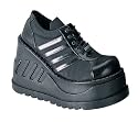 4-1/2 Inch Trendy Gothic Shoes Punk Shoes Black Platform Shoes Lace Up