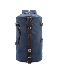Sports: FTSUCQ Mens Canvas Backpack Travel Daypack Tote bag Blue Camping Handbags - FTSUCQ