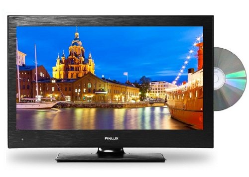 Finlux 19 Inch LED TV/DVD Combi 12V/Mains Multi-Region HD 720p Freeview PVR Black Caravan HGV Boat- 19H6030-DM