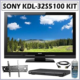 Sony Bravia® S-Series KDL-32S5100 32-Inch 1080p LCD HDTV + TV Accessory Kit