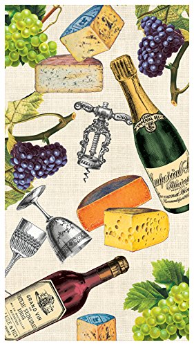 Michel Design Works 15-Count 3-Ply Paper Hostess Napkins, Wine and Cheese