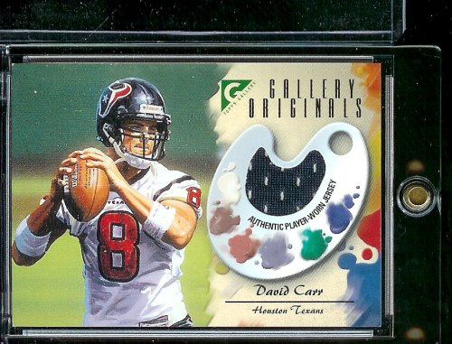 2002 Topps Gallery David Carr Originals Game-Worn Jersey Houston Texans Football Card - Mint Condition - Shipped In Protective Display Case