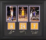 Los Angeles Lakers Framed Photographs | Details: Kobe Bryant, Pau Gasol, Lamar Odom, 4x6, Facsimile Signatures, Jersey Number Replica Miniatures
