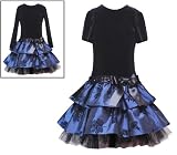 Rare Editions Girl 7-16 NAVY-BLUE BLACK VELVET FLOCK-FLORAL TAFFETA DROP WAIST S/S Special Occasion Wedding Flower Girl Easter Party Dress