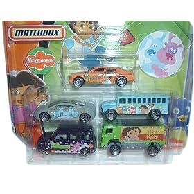 Matchbox Nickelodeon 5 Packs Die Cast Cars Dora, Diego, Backyardigans and Blues Clues