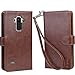 LG G stylo Case, Arae LG G stylo Wallet case,[Wrist Strap] Flip Folio [Kickstand Feature] PU Leather Wallet case with ID&Credit Card Pockets for LG G stylo (Brown)