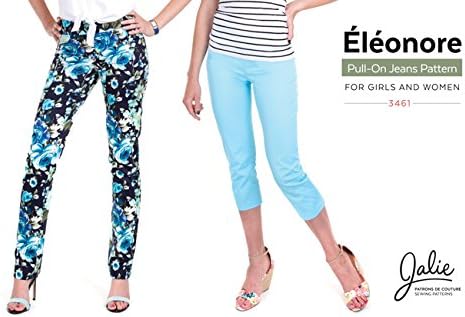 Jalie Eleonore Stretch Pull On Jeans Long or Cropped Sewing Pattern 3461