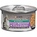 Pro Plan Canned Cat Food, Kitten Classic Ocean Whitefish and Tuna Entrée (Pack of 24 3...