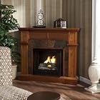 Wood and Slate Mission Oak Gel Fireplace