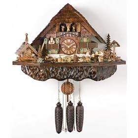 River City Clocks MD814-19 Eight Day Musical Cuckoo Clock with Dancers, Beer Drinkers... by River City Clocks
