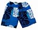 Herren Badehose, blau, Strandshorts (Blumenmuster)