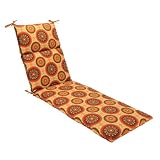 Pillow Perfect Outdoor Chaise Lounge Cushion, Brown/Orange Circles