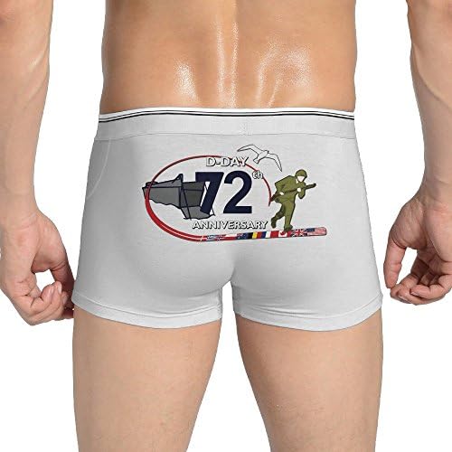 Cool D-day Veteran 72th Anniversary Fun Prints Mens Novelty Boxer Briefs White Medium