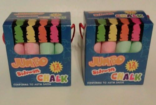 JUMBO SIDE WALK CHALK! 12 PIECES COMES IN MANY COLORS LOT OF 2 BOXES