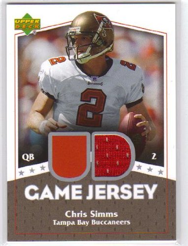 2007 Upper Deck Game Jerseys #CS Chris Simms - Tampa Bay Buccaneers (Piece of Authentic Game Used Uniform Football Cards )