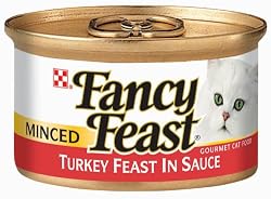 Fancy Feast Gourmet Cat Food, Minced Turkey Feast in Sauce, 3-Ounce Cans (Pack of 24)