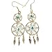 By Artist: Lorenzo Arviso Beautiful! Navajo Sterling-silver/Turquoise Double Dream Catcher dangle-earrings