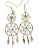 By Artist: Lorenzo Arviso Beautiful! Navajo Sterling-silver/Turquoise Double Dream Catcher dangle-earrings