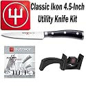 Wusthof 4086-7/12 Classic Ikon 4.5-Inch Utility Knife with Norman Weinstein DVD and Knife and Scissor Sharpener Knife-Life 2 Stage