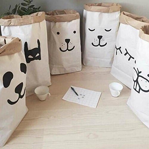 Home Décor Heavy Kraft Paper Storage Bags Organizers Laundry for Kids Toys, Baby Clothing, Children Books, Gift Baskets (3# Rabbit)