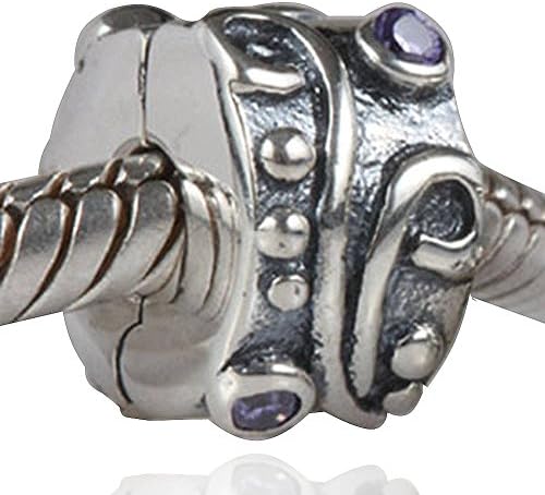 Choruslove Antique 925 Sterling Silver Tendril Clip Charm Bead for European Brand Bracelet Compatible