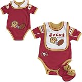 San Francisco 49ers Team Color Creeper with Bib and Booties