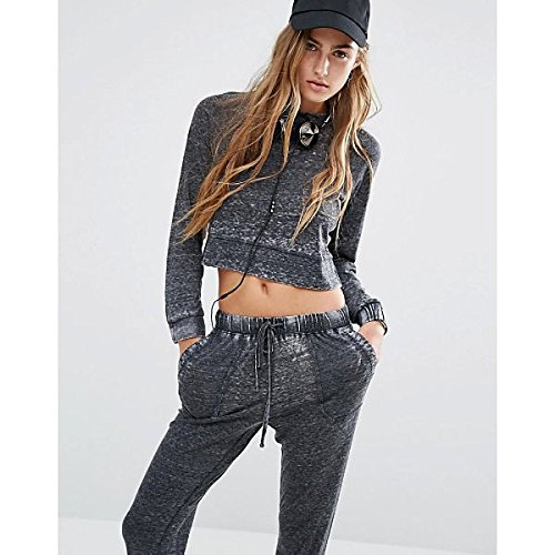 ミンクピンク アウター パーカ＆スウェット Minkpink Move Washed Cropped Sweat Darkgrey [並行輸入品]